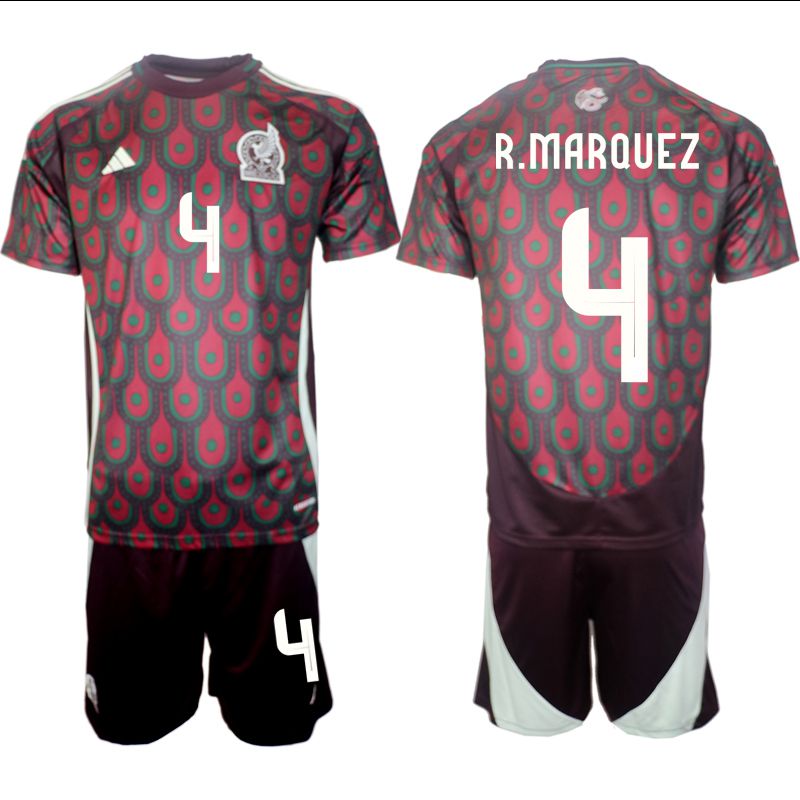Men 2024-2025 Season Mexico home red 4 Soccer Jerseys